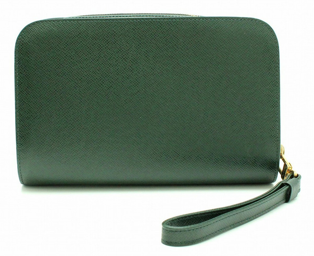 Louis Vuitton Taiga Baikal Pouch Leather Epicea 2Way Shoulder Bag Dark Green